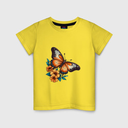 Цветы  бабочка – Футболка из хлопка с принтом купить со скидкой в -20%