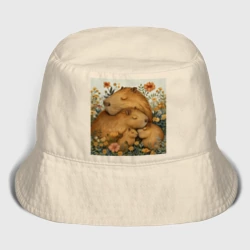 Детская панама хлопок Семья капибар