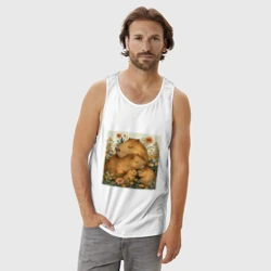 Мужская майка хлопок Семья капибар - фото 2