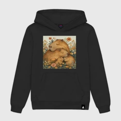 Женская толстовка хлопок Семья капибар