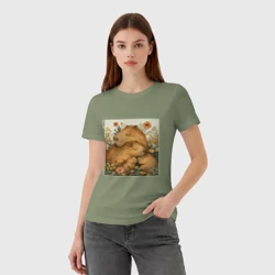 Женская футболка хлопок Семья капибар - фото 2