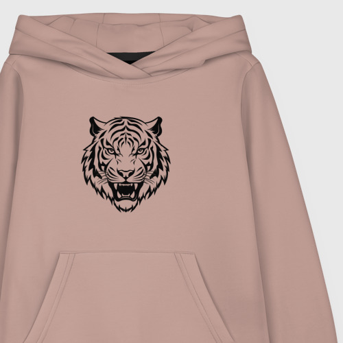 Детская толстовка хлопок Tattoo tiger head, цвет пыльно-розовый - фото 3