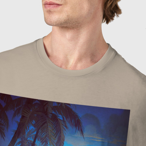 Мужская футболка хлопок Old Hawaii, цвет миндальный - фото 6