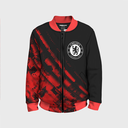 Детский бомбер 3D Chelsea sport grunge, цвет красный