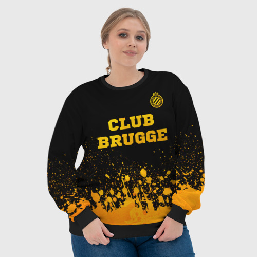 Женский свитшот 3D Club Brugge - gold gradient посередине, цвет 3D печать - фото 6