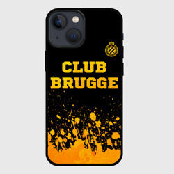 Чехол для iPhone 13 mini Club Brugge - gold gradient посередине