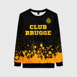 Женский свитшот 3D Club Brugge - gold gradient посередине