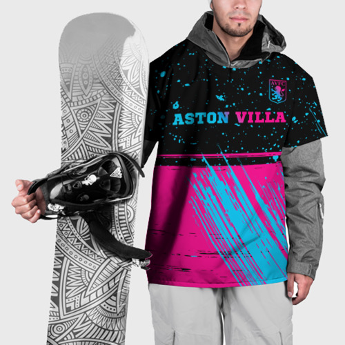 Накидка на куртку 3D Aston Villa - neon gradient посередине, цвет 3D печать