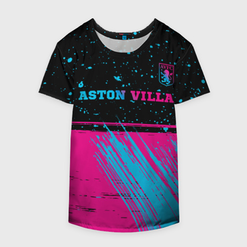 Накидка на куртку 3D Aston Villa - neon gradient посередине, цвет 3D печать - фото 4