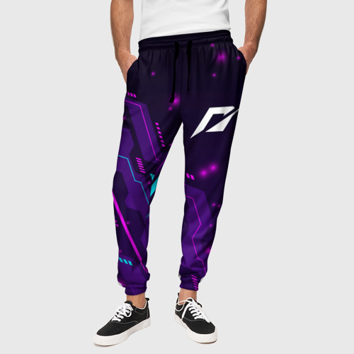 Мужские брюки 3D Need for Speed neon gaming, цвет 3D печать - фото 4
