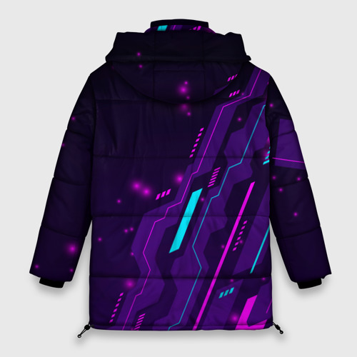Женская зимняя куртка Oversize Need for Speed neon gaming, цвет черный - фото 2