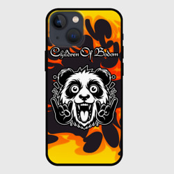 Чехол для iPhone 13 mini Children of Bodom рок панда и огонь