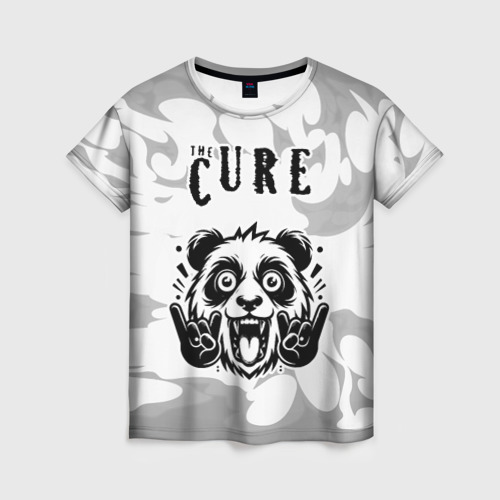 Женская футболка 3D The Cure рок панда на светлом фоне, цвет 3D печать