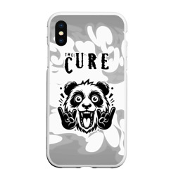 Чехол для iPhone XS Max матовый The Cure рок панда на светлом фоне