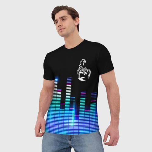 Мужская футболка 3D Scorpions эквалайзер, цвет 3D печать - фото 3