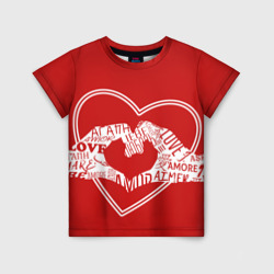 Детская футболка 3D Две руки показывают знак сердца