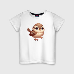 Милый воробушек – Детская футболка хлопок с принтом купить со скидкой в -20%