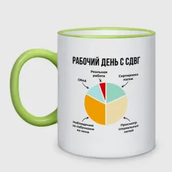 Кружка двухцветная СДВГ рабочий день
