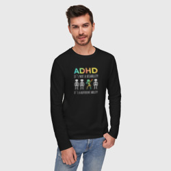 Мужской лонгслив хлопок ADHD it`s not a disability - фото 2