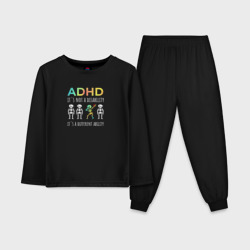 Детская пижама с лонгсливом хлопок ADHD it`s not a disability