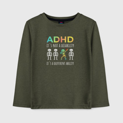 Детский лонгслив хлопок ADHD it`s not a disability