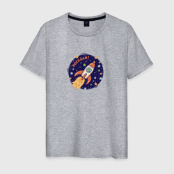 Впервые в космосе – Мужская футболка хлопок с принтом купить со скидкой в -20%