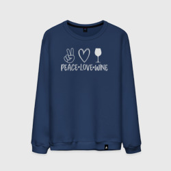 Мужской свитшот хлопок Мир любовь и вино