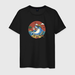 Мужская футболка хлопок Бизнес акула на пляже