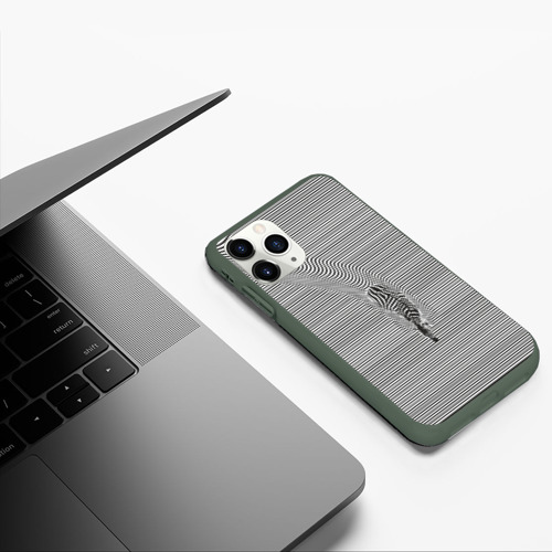 Чехол для iPhone 11 Pro матовый с принтом Зебра плывущая в полосках, фото #5