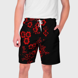 Мужские шорты 3D Клеймо жертвы из аниме Берсерк - красные цветы