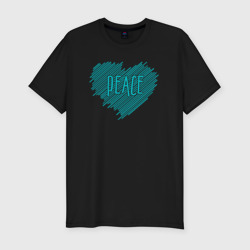 Мужская футболка хлопок Slim Peace heart