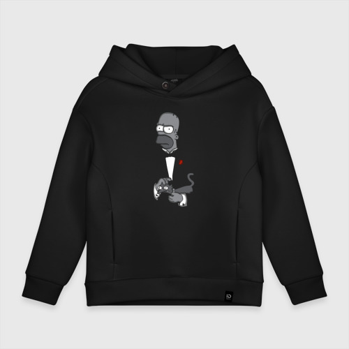 Детское худи Oversize хлопок Homer godfather, цвет черный