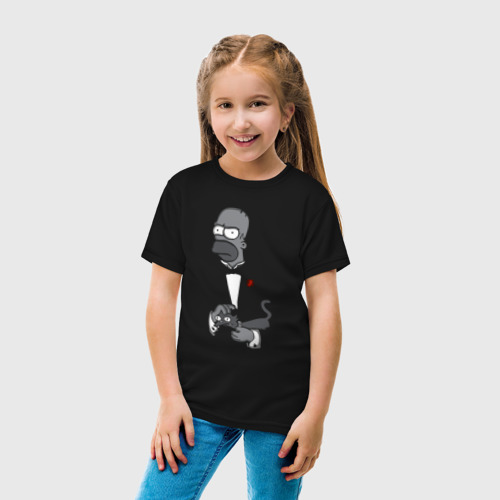 Детская футболка хлопок Homer godfather, цвет черный - фото 5