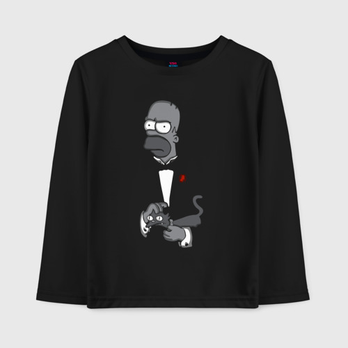 Детский лонгслив хлопок Homer godfather, цвет черный