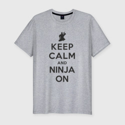 Мужская футболка хлопок Slim Keep calm and ninja on