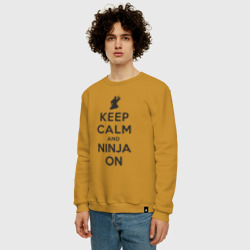 Мужской свитшот хлопок Keep calm and ninja on - фото 2