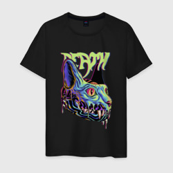 Death cat – Мужская футболка хлопок с принтом купить со скидкой в -20%