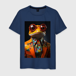 Стильный лягушонок в костюме и галстуке – Мужская футболка хлопок с принтом купить со скидкой в -20%