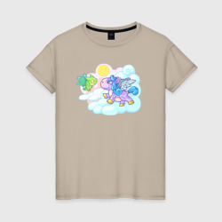 Забавный пони пегас – Женская футболка хлопок с принтом купить со скидкой в -20%