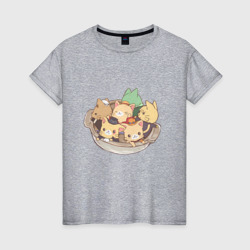 Зоро Луффи коты – Женская футболка хлопок с принтом купить со скидкой в -20%