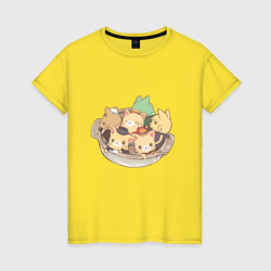 Зоро Луффи коты – Женская футболка хлопок с принтом купить со скидкой в -20%