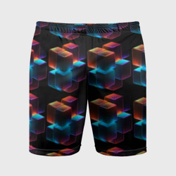 Мужские шорты спортивные Разноцветные неоновые кубы