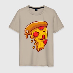 Кусочек милой пиццы – Мужская футболка хлопок с принтом купить со скидкой в -20%