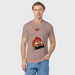 Мужская футболка хлопок Кальцифер сердце - фото 2