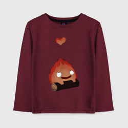 Детский лонгслив хлопок Кальцифер сердце