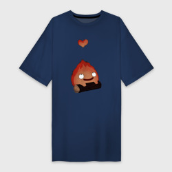 Платье-футболка хлопок Кальцифер сердце