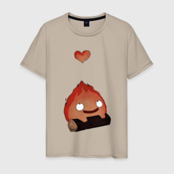 Мужская футболка хлопок Кальцифер сердце