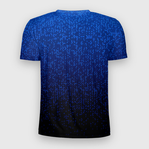 Мужская футболка 3D Slim Градиент мелкая  мозаика сине-чёрный, цвет 3D печать - фото 2