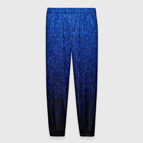 Мужские брюки 3D Градиент мелкая  мозаика сине-чёрный, цвет 3D печать - фото 2