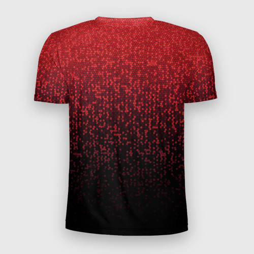 Мужская футболка 3D Slim Градиент мозаика красно-чёрный, цвет 3D печать - фото 2